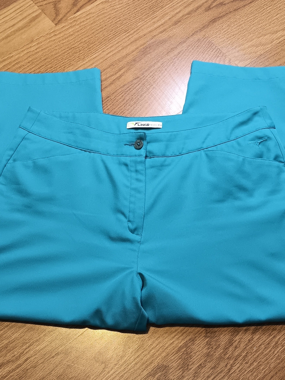 Teal Straight-Leg Women's Cropped GOLF Pants